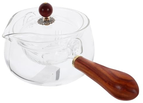INOOMP Teiera Rotante in Vetro Borosilicato Resistente al Calore con Laterale in Delicata e Pratica e Ufficio Capacità