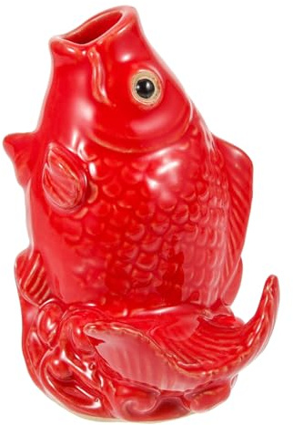 Yardwe Statue Carpe Céramique Polie pour Jardin et Bassin Décoration Fontaine Poisson Extérieur Étang Ornement et Élégant pour Maison et Patio