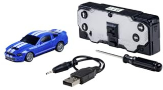 Carson 1:60 Nano Racer Ford Mustang ShelbyGT500 blau - Ferngesteuertes Auto, RC Fahrzeug, Spielzeug für Kinder, Remote Controled, RC Car, 2,4 GHz Fernbedienung
