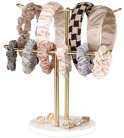 CZMTBO 2 Etagen Kopfband Halter, Stirnband Organizer Haarreif Aufbewahrung Metall Haarreifen Ständer Haarschmuck Organizer für Haarseile Zubehör Armbänder Armreifen