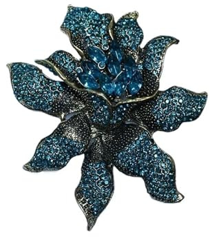 Broche en forme de fleur d'orchidée en alliage de zinc avec strass pour femme, style vintage, cadeau, One Size, Acrylonitrile butadiène styrène