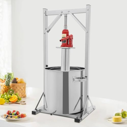 XUXIAO Pressoir hydraulique à vin de Fruits, kit de pressoir Manuel, Pression maximale de 6 600 LB, pour cidre, Pommes, Raisins, teintures, Huile d'olive