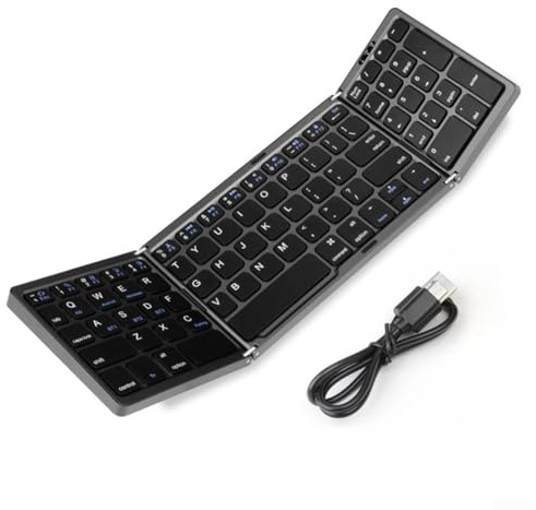 Tastiera pieghevole, tastiera wireless da viaggio con tastierino numerico portatile ricaricabile per iPad per iphone per tablet laptop Android