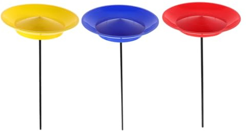 UKCOCO Set 3 Pezzi Piatti da Giocoleria Leggeri in Plastica con Bastoncini per Migliorare le Abilità Artistiche e Allenamento Coordinazione a Eventi Sportivi