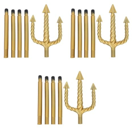 MALUGOGO 3pcs Vintage Style Plastic Trident for Adults Black Devil Pitch Fork Prop for Halloween Cosplay Masquerade Party Decoration Lightweight Simulation Accessory