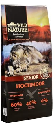 Dehner Wild Nature Hundetrockenfutter Senior Bergweide | getreidefrei | natürliches Hundefutter mit Ente | Premium Trockenfutter | für sensible, ältere Hunde | hoher Fleischgehalt | sensitiv | 12 kg