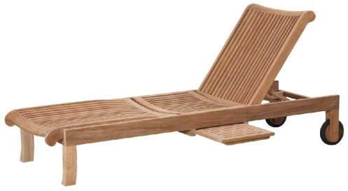 Gartenliege Görz wetterfest Teakholz massiv Auflage auswählen rot