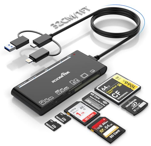 Rocketek Card Reader Black 4 in 1 Card Reader