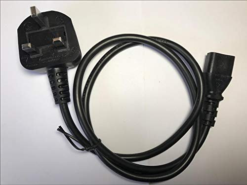 Replacement for UK Kettle C13 IEC Power Cable Lead 3 Pin 1M Long for PC Monitor TV Printer