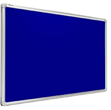 ALLboards Felt Noticeboard with Aluminium Frame 150x100cm, Textile Push pin Bulletin Board Blue