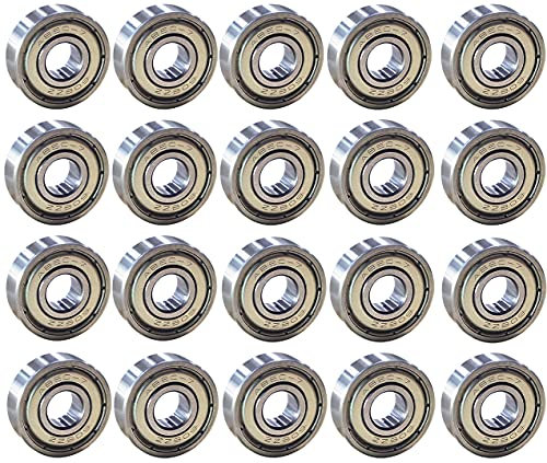 Rodamientos de Bolas 608, ZoneYan 608zz Metal, Cojinetes Skate, Sodamientos 608, Doble Blindado Cojinetes Utilizado para Cooters, Instrumentos Opticos, 8 x 22 x 7 mm (20 Pieces)