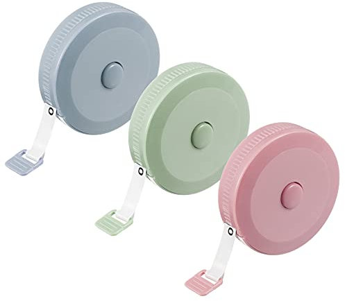 QINREN 3 Stück Massband Körper Schneidermaßband Einziehbares Maßband Körper Maßband Nähen Measuring Tape zum Messen von Länge, Brust, Taille usw,in cm und inch(200cm/79in)
