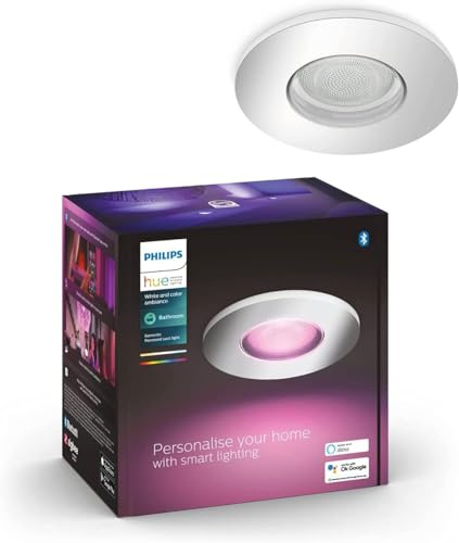 Philips Hue White & Color Ambiance Xamento Einbauspot silber 1-er Pack 230lm, bis zu 16 Mio. Farben, dimmbar, steuerbar via App, kompatibel mit Amazon Alexa (Echo, Echo Dot), alte Generation