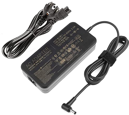 19V 6.32A 120W AC Ladegerät Adapter Kompatibel für ASUS A15-120P1A PA-1121-28 ADP-120RH B N750 N500 G50 N53S N55 FX504 UX510UW N56J N56VM N56VZ Laptop Netzteilkabel