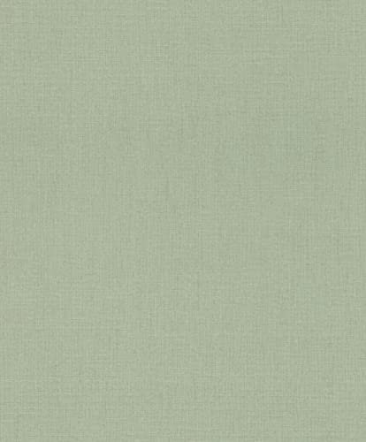 Rasch 484588 Papier peint intissé uni Vert clair avec structure textile 10,05 x 0,53 m (L x l)