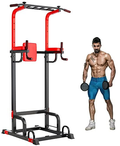 Multifunktion Power Tower Dip Station Klimmzugstange, Krafttraining Ganzkörpertraining Heimfitness, aus hochwertigem Stahlrohr, Ladekapazität bis zu 200KG