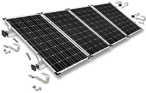 Kit de fijación con cola de castor, ganchos para techo inclinado, 4 paneles solares, altura del marco de 30 mm