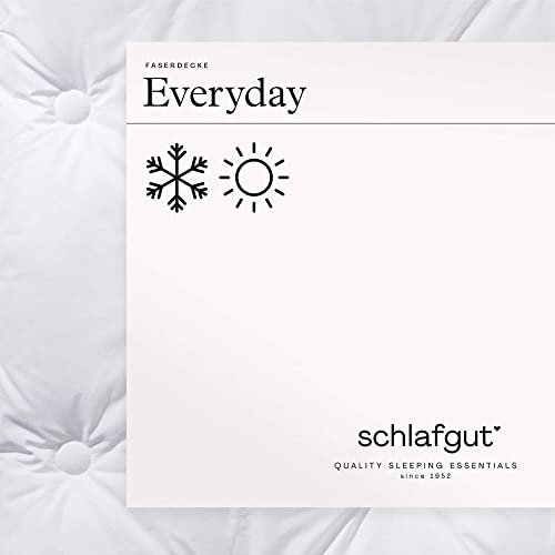 schlafgut Pure Ganzjahresbettdecke Faserbettdecke, 200x200 cm weiß aus 100% Baumwolle mit atmungaktiven Funktionsfasern