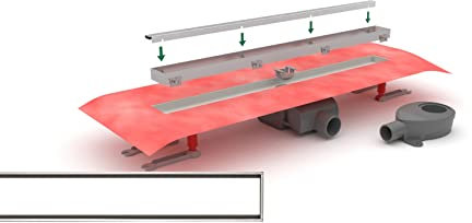 VIGOUR-SET Duschrinne + Designrost individual 3.0 - Variante Fliese 1000 mm