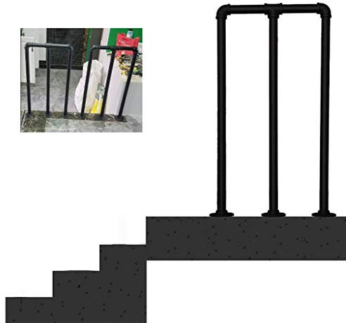 SENNIAN Pasamanos Pasamanos De Hierro De Seguridad Antideslizante En Forma De M (55-100 Cm), Barandillas De Escaleras para Porches Interiores Y Exteriores, con Kit De Montaje, Fácil De Ins