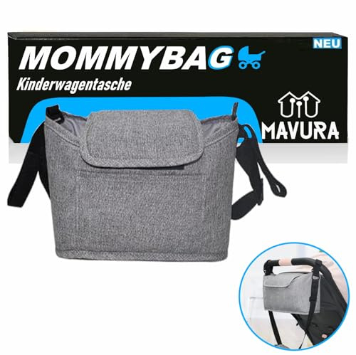 MOMMYBAG Kinderwagentasche Flaschenhalter Aufbewahrungstasche Grau