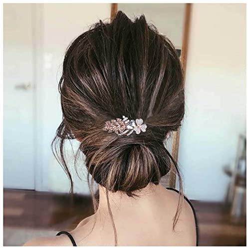 Yheakne Barrette De Mariage En Cristal Barrette À Cheveux Or Strass Bling Bling Barrettes De Mariage Headpieces Décoratifs Headwear Cz Cristal Bride Accessoires De Cheveux Pour Femmes Et Filles (or)