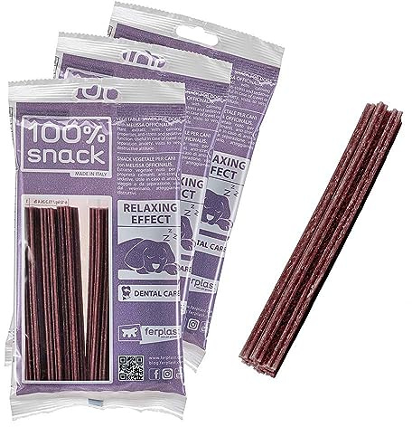 FerplastSnack cane naturale per cane igiene orale taglia piccola effetto rilassante con melissa kit da 3 confezioni 336g