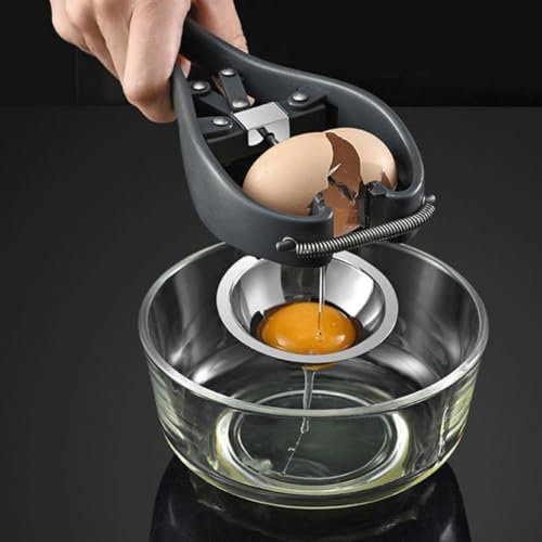 Abridor de huevos multifuncional en , abridor de cáscara de acero inoxidable, separador de huevos, cortador de cáscara de huevo para herramienta separadora de claras de huevo crudas