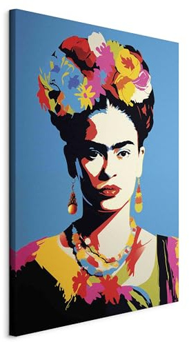 murando - Leinwandbild Frida Kahlo 60x90, 60x90 cm, 1-teilig, Schlafzimmer | Hochwertige Leinwand, sofort aufhängbar, ideal fürs Wohn- oder Schlafzimmer, wasserfest und lichtecht, langlebig, stilvoll