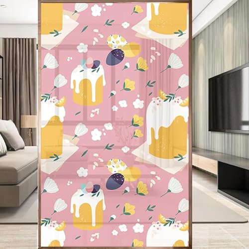 WANMUER Sichtschutzfolie 3D Fensterfolie Glasdekorfolie PVC für Badezimmer Kinderzimmer Küche,Schlafzimmer Wohnzimmer Esszimmer Büro Hotels Klassenzimmer 44.5x300 cm Rosa
