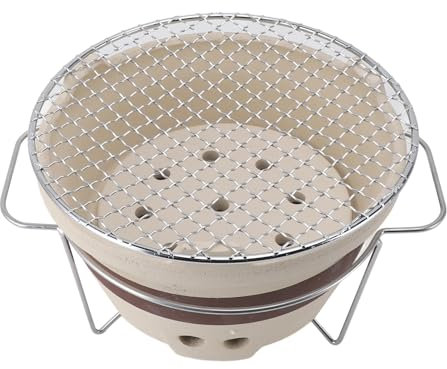 Fornello a Carbone in Argilla, Griglia per Barbecue in Argilla, Fornello a Carbone per Bollitore e Griglia per tè, caffè, Case da tè, Ristoranti, attività All'aperto, Picnic