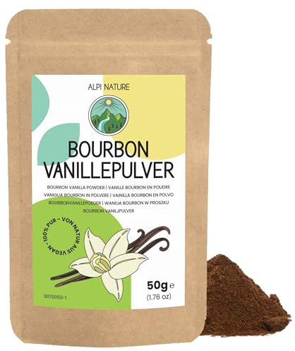 Alpi Nature Bourbon Vaniljpulver 50g, Malda Madagaskar Bourbon Vaniljstänger, Klass A Vanilj Pulver