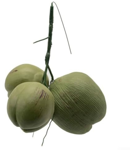HEBEOT Cocos artificiales de plástico de simulación de coco, modelo de frutas y verduras, decoración de granja, accesorios de coco falsos (27 x 34 cm)