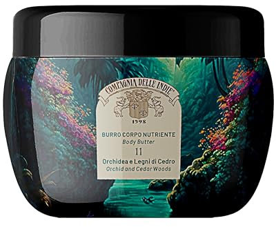 Compagnia delle Indie - Burro Corpo - Burro Corpo Profumato - Burro Corpo Solido - Burro Corpo Pelli Delicate - Formato 250 ml (250, Orchidea e Legni di Cedro)