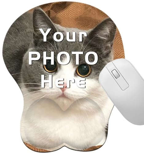 Tappetino per mouse personalizzato con supporto per il polso, tappetino per mouse ergonomico con base in gomma antiscivolo, per computer, ufficio, laptop (9)