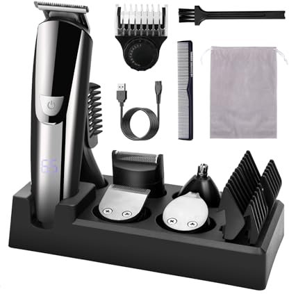 Barttrimmer Herren, 6 in 1 Bartschneider Herren, Haartrimmer Herren/Haarschneidemaschine/Haarschneider/Nasenhaartrimmer/Körperhaartrimmer/Detail Trimmer für Männer, Bart Rasierer Herren Elektrisch