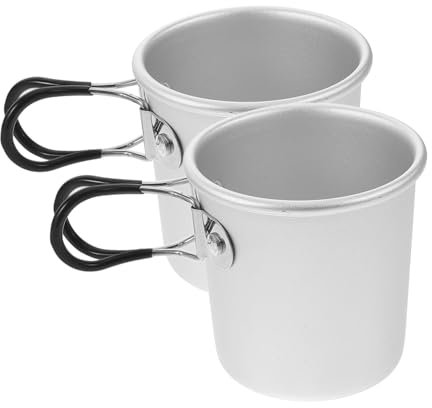 INOOMP 2piezas Taza Plegable Para Camping De Portátil Reutilizable Con Asa Plegable Para Picnic Senderismo y Camping Al Aire Para Beber Café o Té Caliente