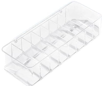 MAKIVI Multifunctional Headset Data Charging Line Cable Storage Box Transparent Data Line Storage Container for Desk Stationery