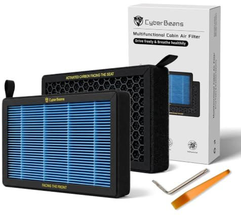 CYBERBEANS - Filtro dell'aria condizionata di ricambio con carbone attivo per Tesla Model 3 Model Y HEPA filtro aria abitacolo accessori 2016-2024/2025/2026 versione aggiornata Juniper Highland