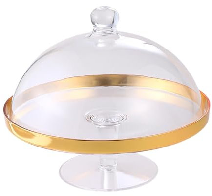DKRAHRJJ Soporte para Tartas con Tapa, Soporte para Tartas Cubierto, Bandeja para Servir Tartas, Molde para Tartas, Bandeja de Postres para Cocina, Cumpleaños, Bodas, Fiestas/D Side L