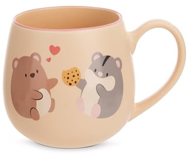 NICI 61827 mymochi Tazza Mug in Porcellana con Manico, con Scritta “Friends for Life”, per Bevande Fredde e Calde Come tè, caffè, Latte, Cioccolata, 400 ml, 8 x 9 cm, Beige, Colore
