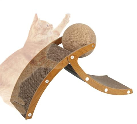 Katzenkratzbrett – Kratzblock Aus Pappe Sisal Ball | Interaktives Kratzspielzeug Und Kratzpfosten Für Kätzchen Und Erwachsene, Schutz Vor Möbelkratzern, Ideales Kratzmöbel Für Katzenpflege Und Spa