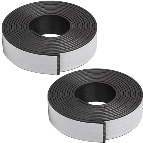 2 rotoli di nastro magnetico, 20 mm x 2 m, autoadesivi, per zanzariere e finestre, magnetici, autoadesivi, forti strisce magnetiche per zanzare, tende (A+B)