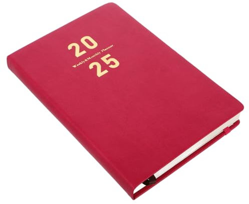 DIYEAH Roter Hardcover-planer Wöchentlicher Und Monatlicher Notizbuchplaner Großes Agenda-notizbuch Für Zeitmanagement Und Organisation