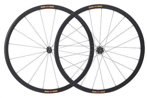28 Rennrad-Laufradsatz 700C*18-23C-25C-28C 30MM Aluminium-Legierung Felge Schnellspanner Vorder Und Hinterrad Set 16/21 Löcher C/V Bremse Nabe Für 7-12 Gänge Kassetten(Black hub)
