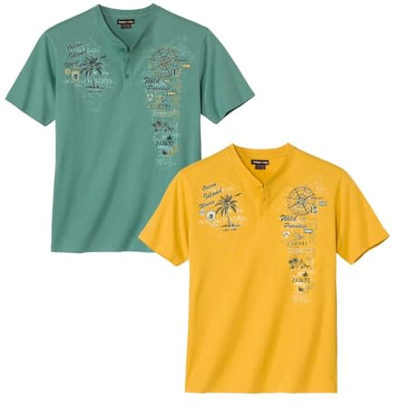 ATLAS FOR MEN - 2er-Pack Henleyshirts - 4XL