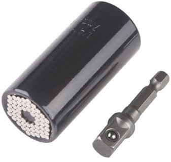 PGLVLZFGFN 7-19mm Clé Dynamométrique Universelle Ensemble De Têtes Clé Magique Prise en Main Perceuse Électrique Douille À Cliquet Clé Multi Outils À Main Prise de Courant(Noir)