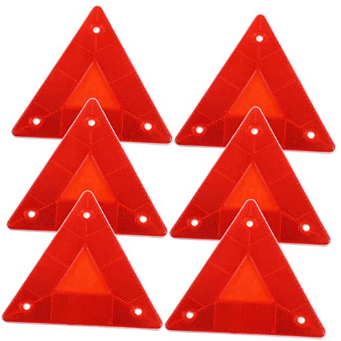UKCOCO Panneaux Réflecteurs Triangulaires de Sécurité pour Voiture Lot de 6 Accessoire de Signalisation pour Circulation Solide Réflecteurs en Plastique Avertissement pour Véhicules