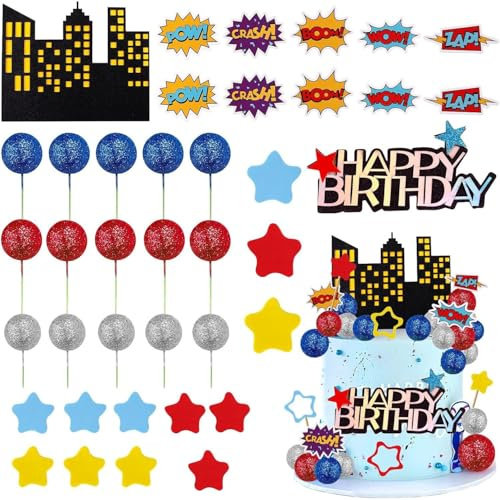51Pcs Spider Cake Decorations, Spider Birthday Cake, Kids Birthday Party Decorations, Spider Themed Party, Cupcake Decorations