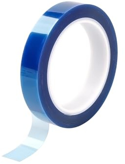 Misuyue Hitzebeständiges Klebeband, 10mm x 33m Wärmeband Hitzeschutz Isolierband, Polyimid Hohe Temp Tape für Sublimation 3D-Drucker, Elektronik Leiterplatten, DIY Handwerk, Blau